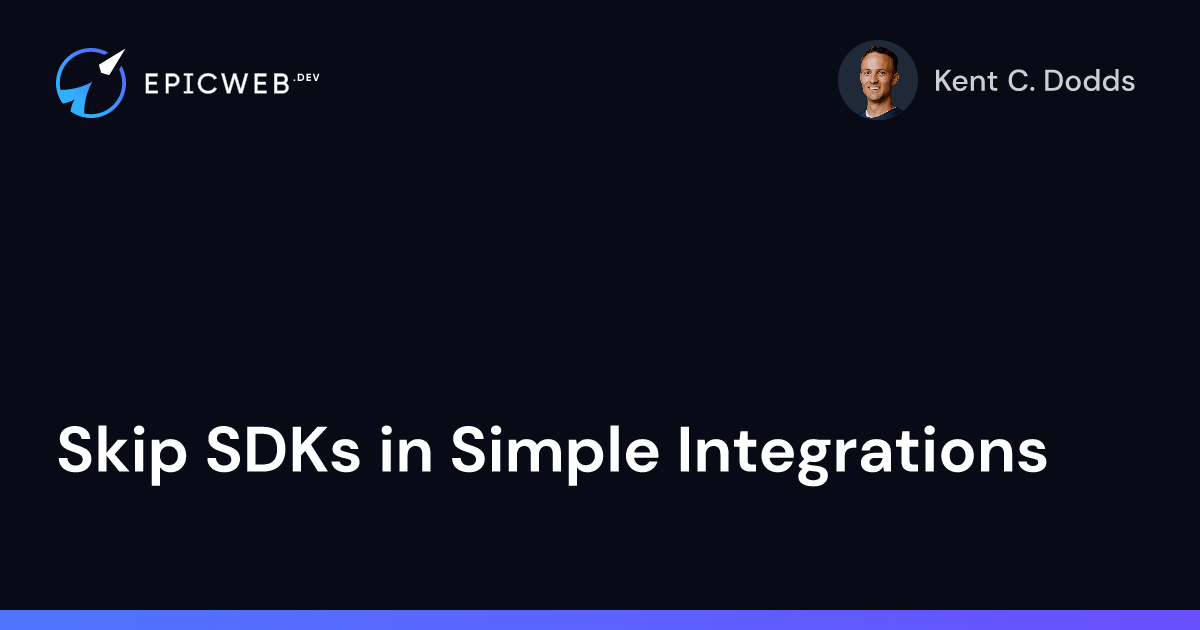 Skip SDKs in Simple Integrations
